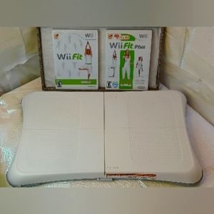 Wii Fit Balance Board + Wii Fit 2008 & Wii Fit Plus 2009 Games  Rated:Everyone